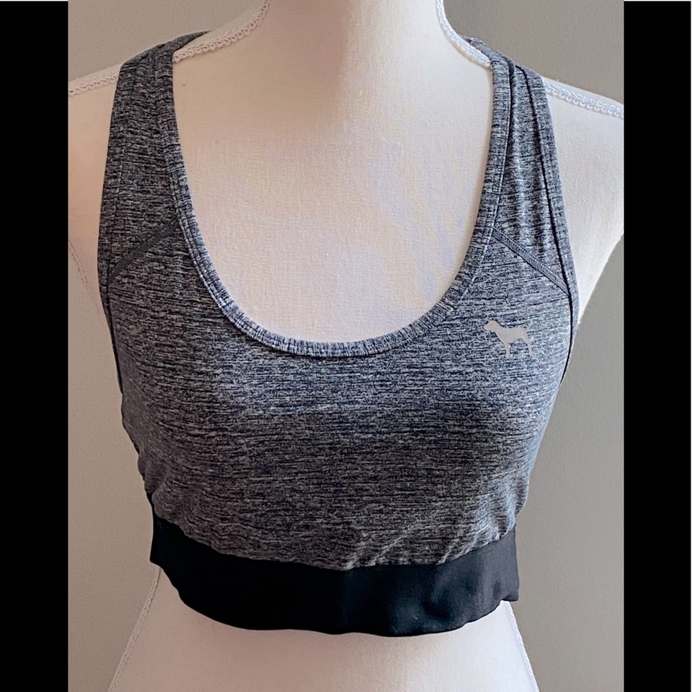 PINK VS Black Marled Sports Bra Size Large